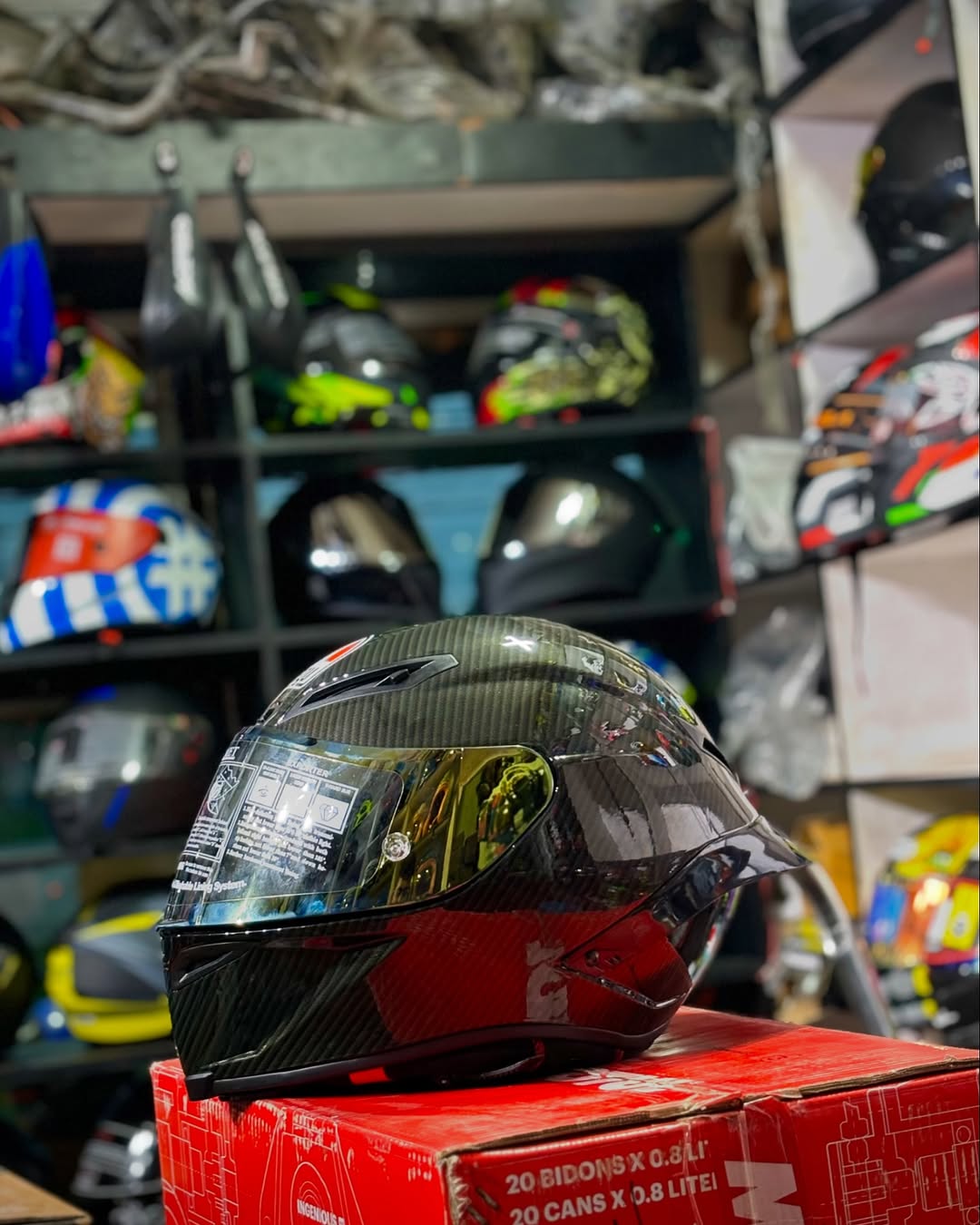 Carbon Fiber Black AGV Full Face Helmet