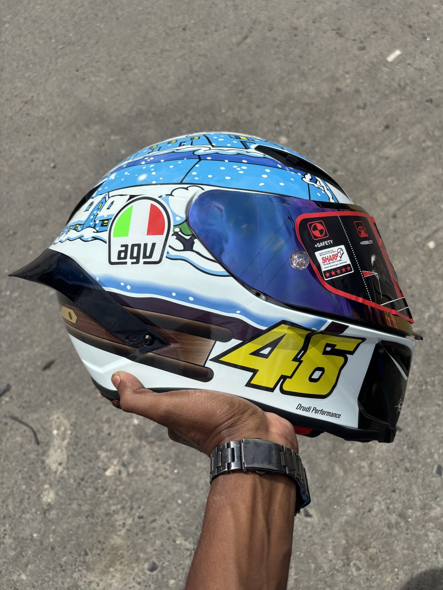 White Winter AGV Full Face Helmet