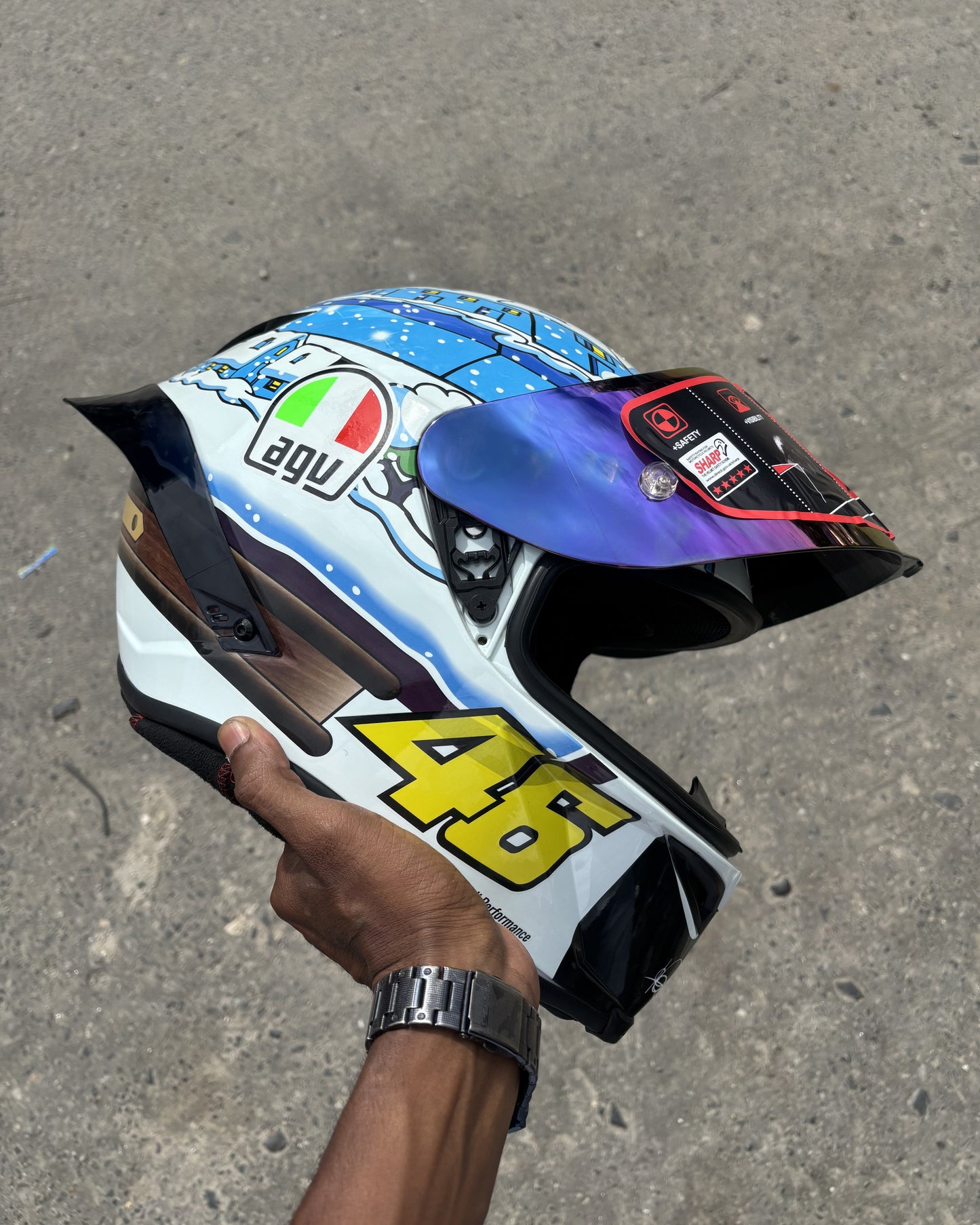 White Winter AGV Full Face Helmet