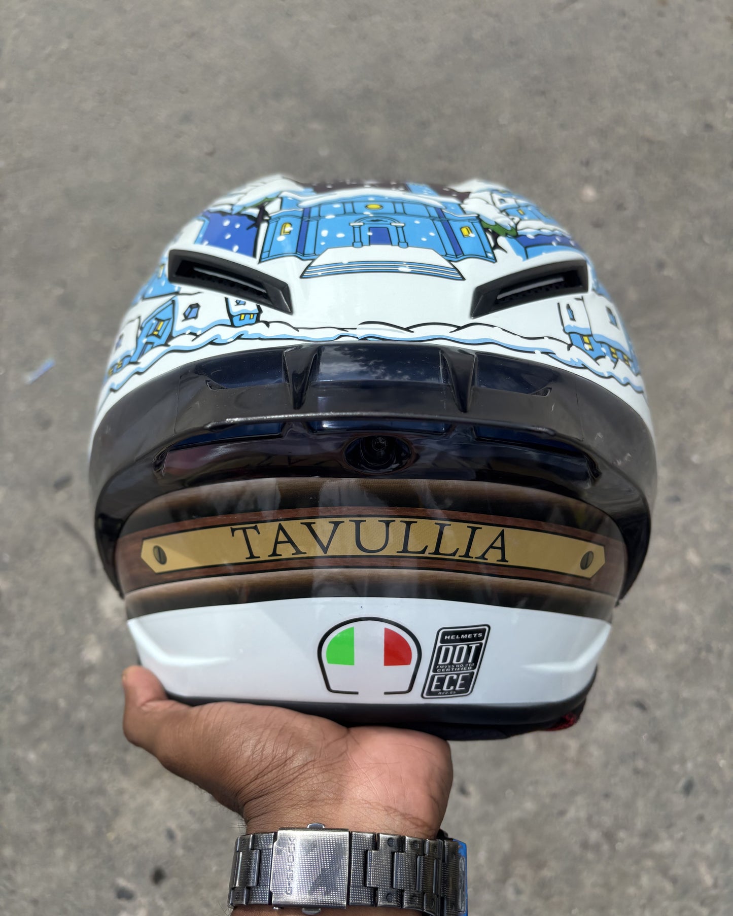 White Winter AGV Full Face Helmet
